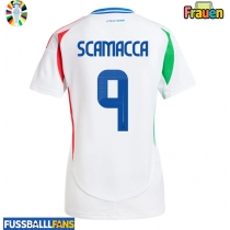 Italien Gianluca Scamacca #9 Auswärtstrikot Frauen EM 2024 Kurzarm